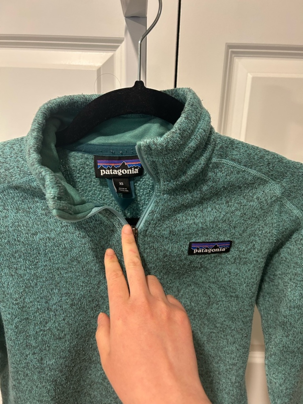 Patagonia Teal Heather Half-Zip Fleece Pullover - Picture 2 of 3